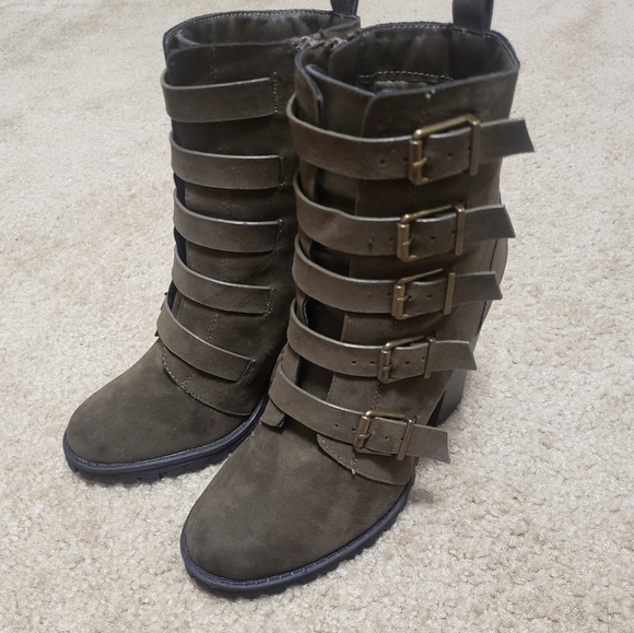 NWT Shoe Dazzle olive green casey boots - Picture 4 of 10